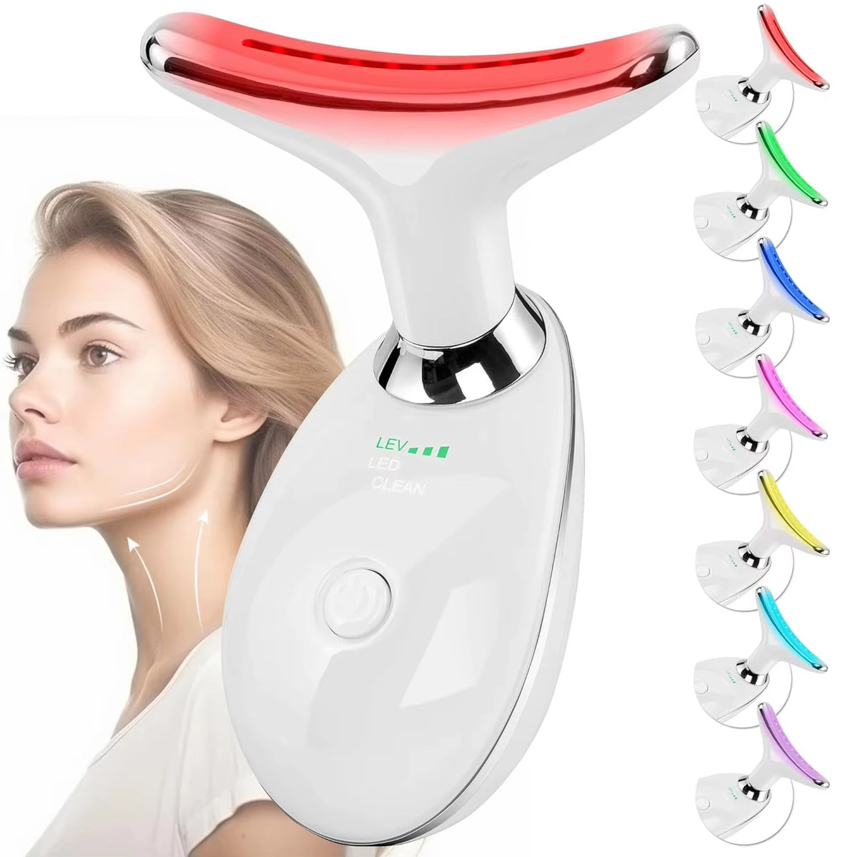 Facial Massager Facial Neck Lifting LED 7 Color Light Anti-Aging Lifting Face Massager Multifunctional Portable Facial Massagers