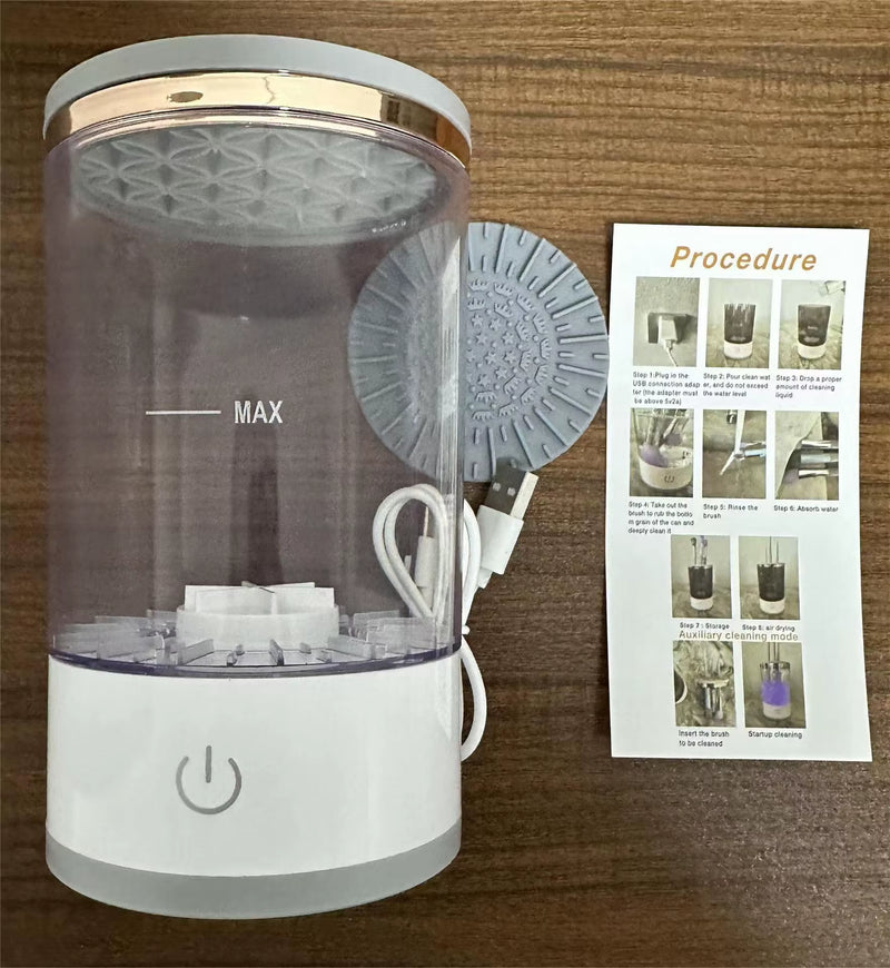 New Arrival Portable Electric Cosmetic Brush Cleaner Electric Makeup Brush Cleaner Automatic Spinning Makeup Brush Cleaner