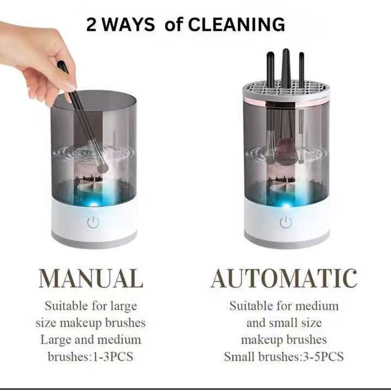 New Arrival Portable Electric Cosmetic Brush Cleaner Electric Makeup Brush Cleaner Automatic Spinning Makeup Brush Cleaner