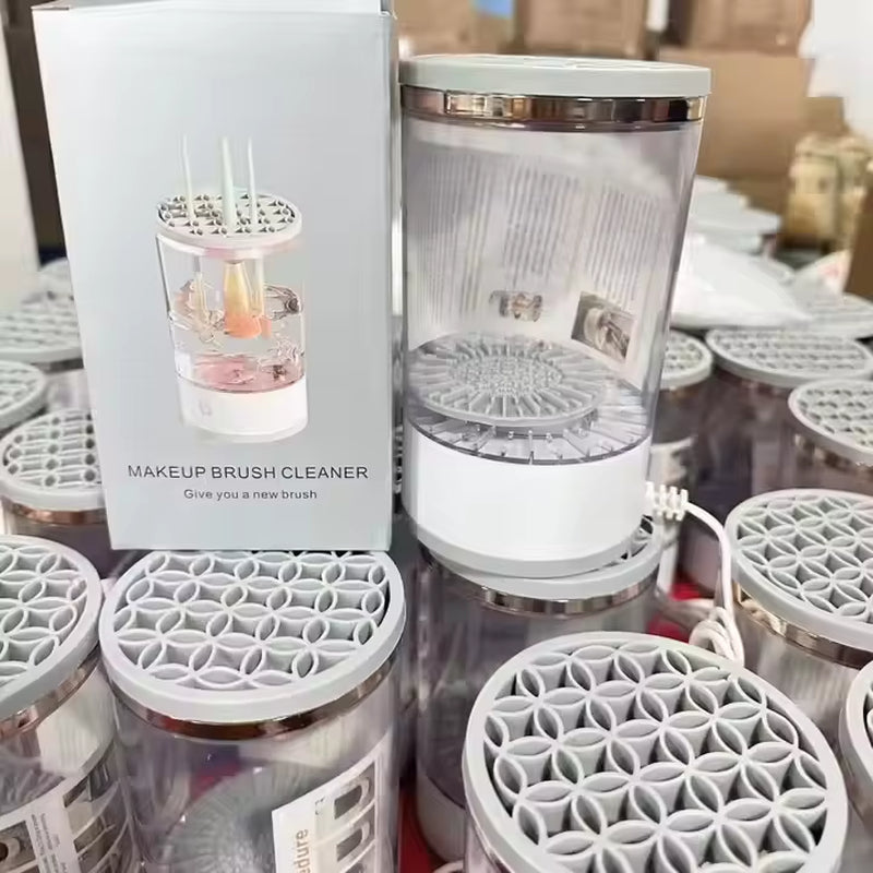 New Arrival Portable Electric Cosmetic Brush Cleaner Electric Makeup Brush Cleaner Automatic Spinning Makeup Brush Cleaner