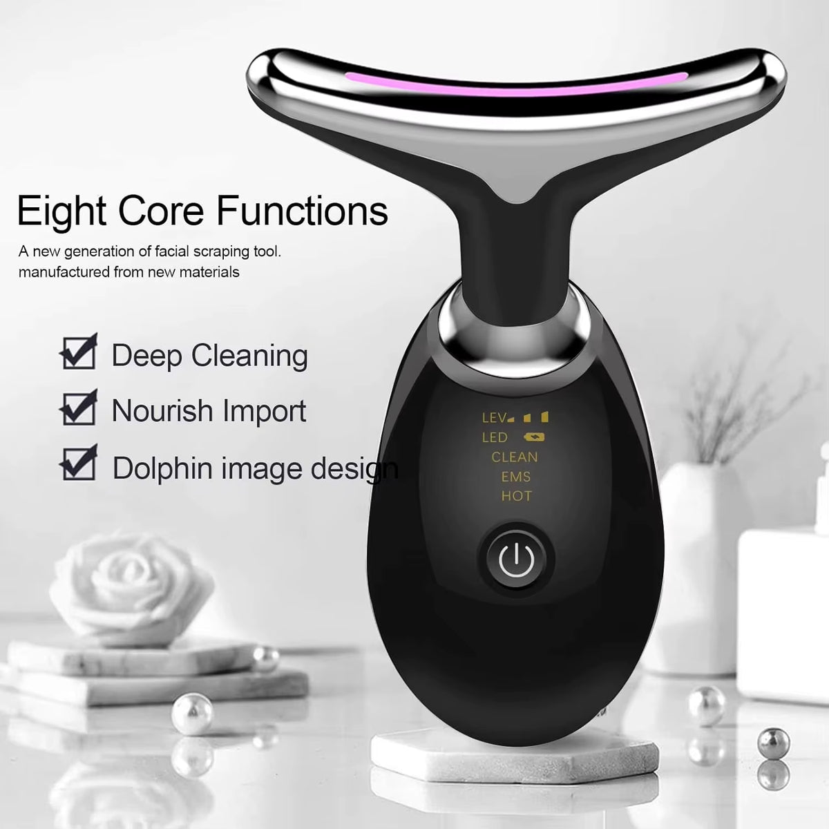 Facial Massager Facial Neck Lifting LED 7 Color Light Anti-Aging Lifting Face Massager Multifunctional Portable Facial Massagers