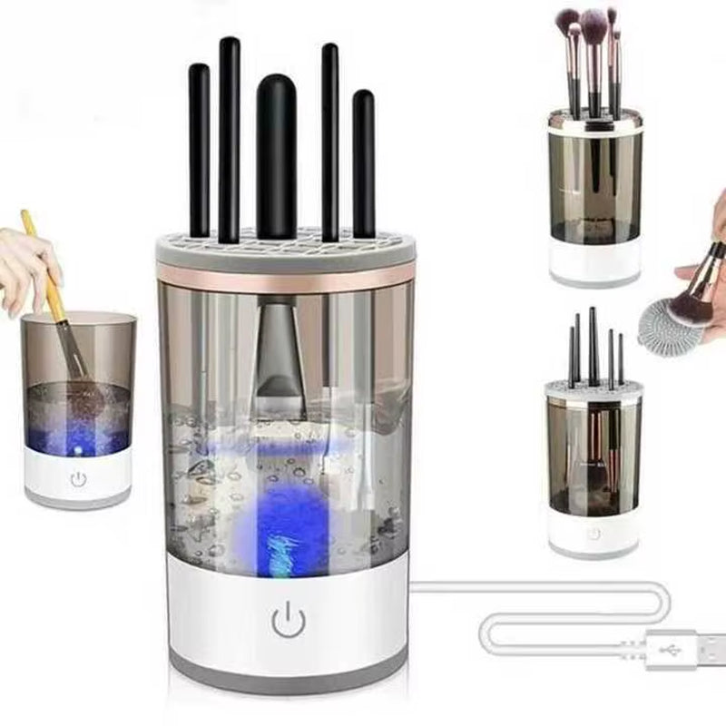 New Arrival Portable Electric Cosmetic Brush Cleaner Electric Makeup Brush Cleaner Automatic Spinning Makeup Brush Cleaner