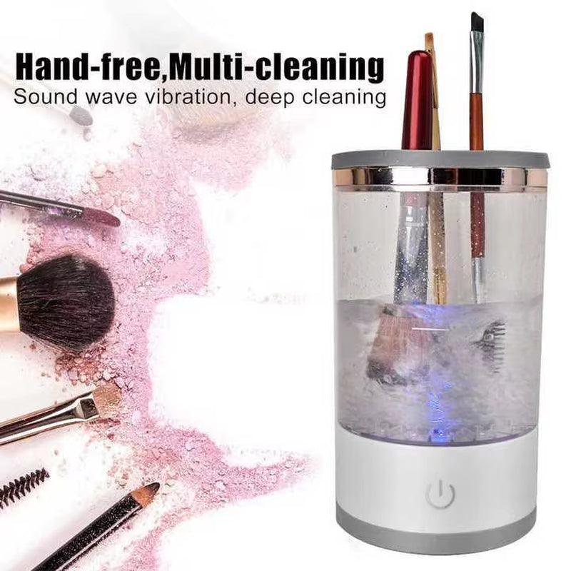 New Arrival Portable Electric Cosmetic Brush Cleaner Electric Makeup Brush Cleaner Automatic Spinning Makeup Brush Cleaner